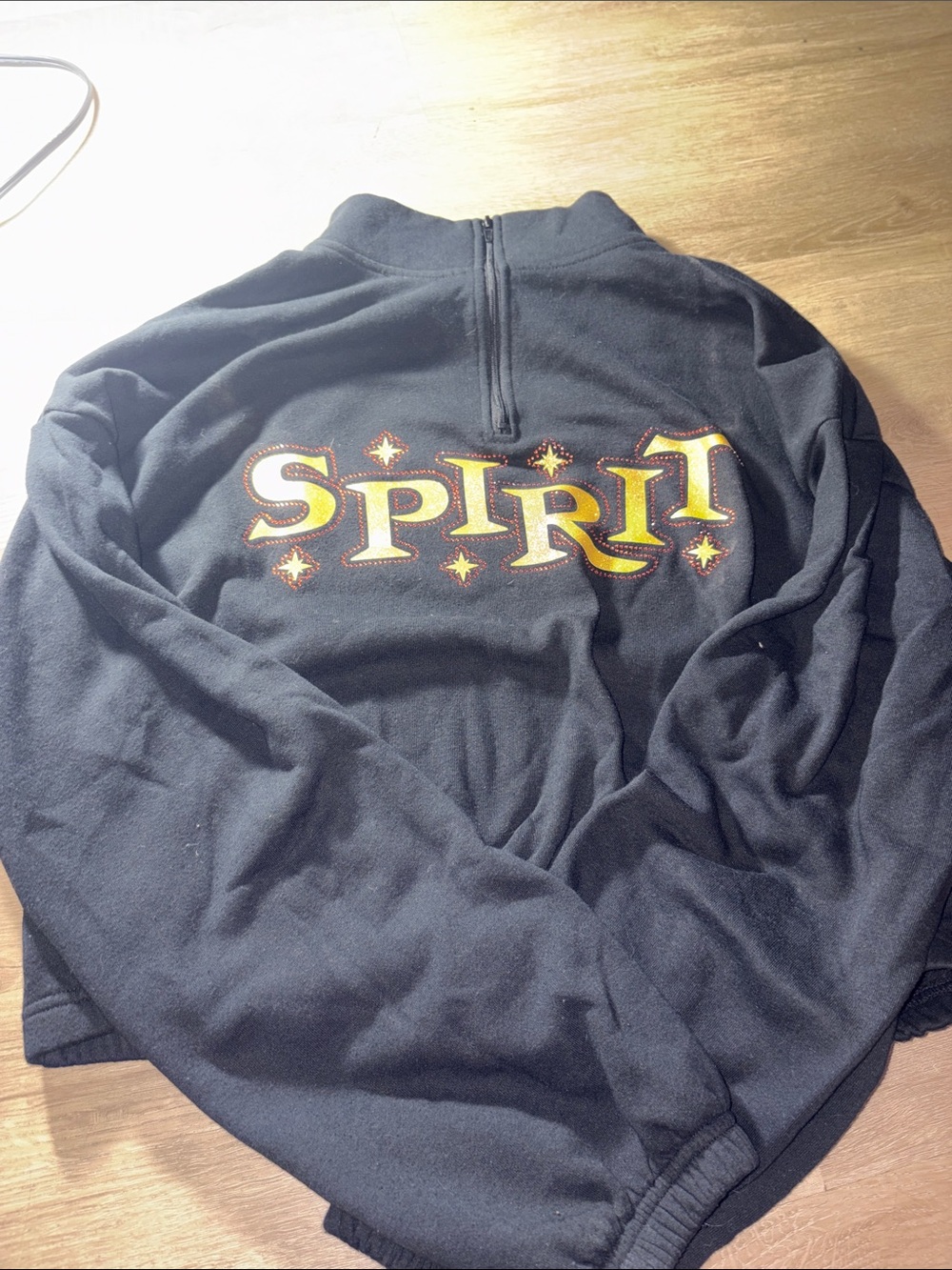 Spirit Black Half-Zip Sweatshirt with Yellow Accent Logo